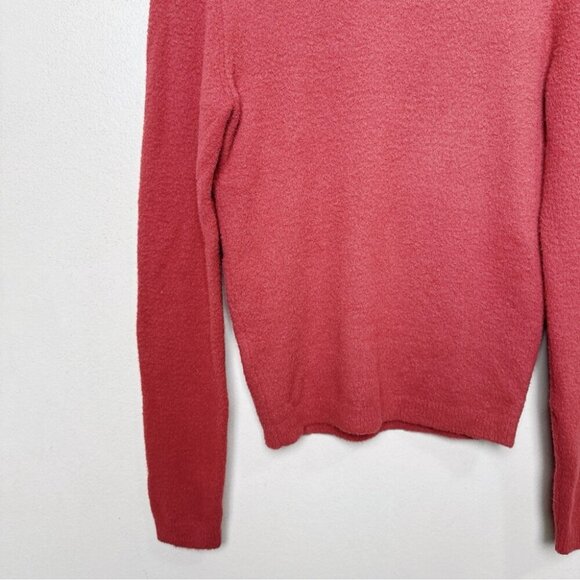 Aritzia Womens Medium Maxwell Hush Knit Chenille Turtleneck Sweater Cider Pink - Picture 8 of 15